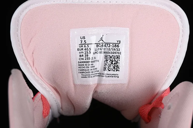 All categories Air Jordan Jordan series basketball shoes Air Jordan 1 Mid Air Jordan 1 Mid AJ1 Joe 1 white and pink mid-top cultural and casual sneakers BQ6472-186